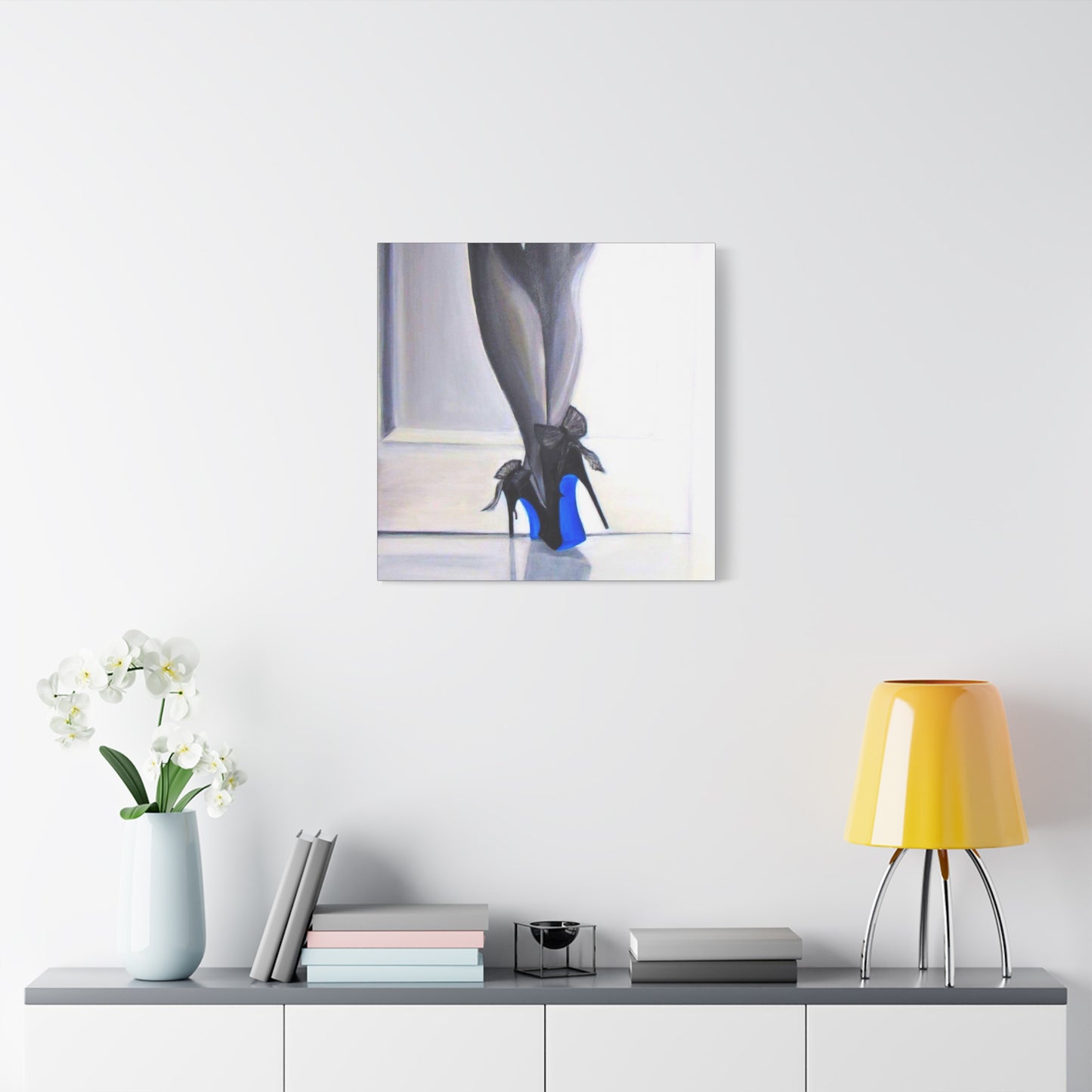 Matte Canvas, Stretched, 1.25"/ Acrylic Painting Print/Blue Bottoms