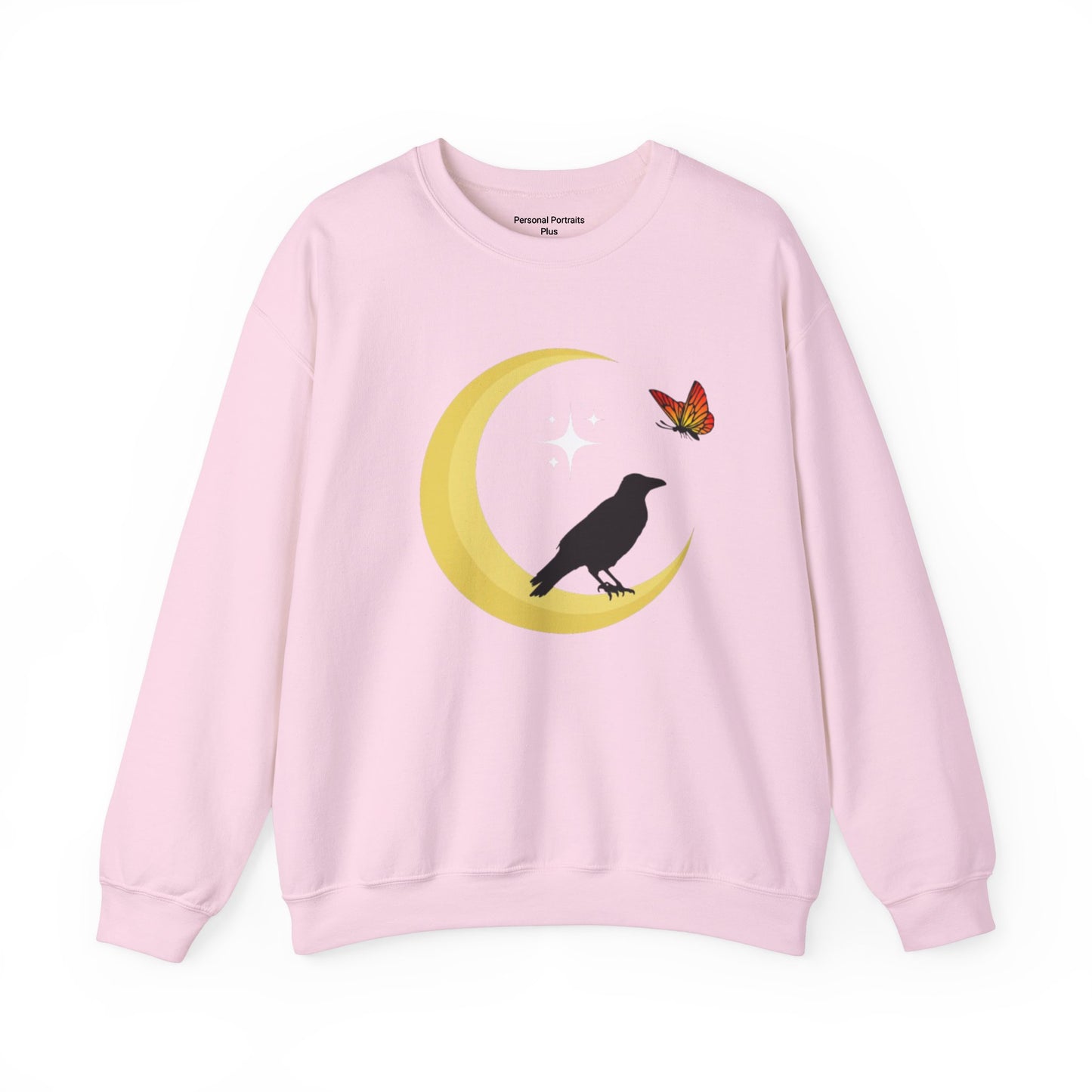 Woman's Heavy Blend™ Crewneck Sweatshirt/ Crow on the moon/White star/Fall