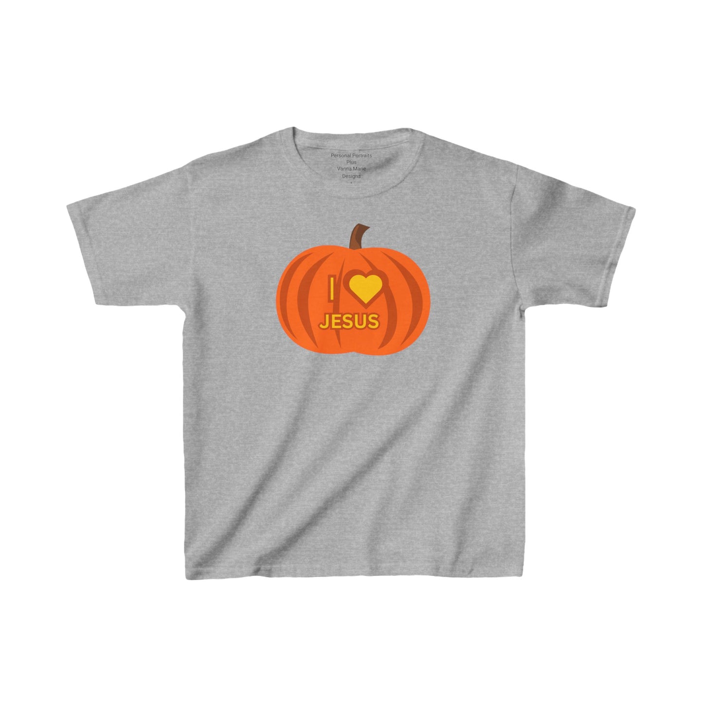 Kids Heavy Cotton™ Tee/ I love Jesus Carved Pumpkin