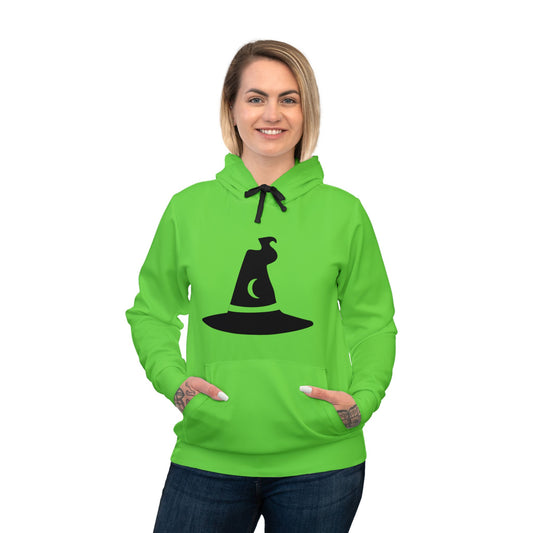 Womans Athletic Hoodie (AOP)//Witch Hat/Green