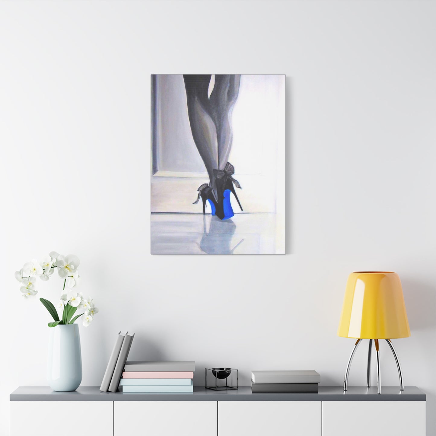 Matte Canvas, Stretched, 1.25"/ Acrylic Painting Print/Blue Bottoms