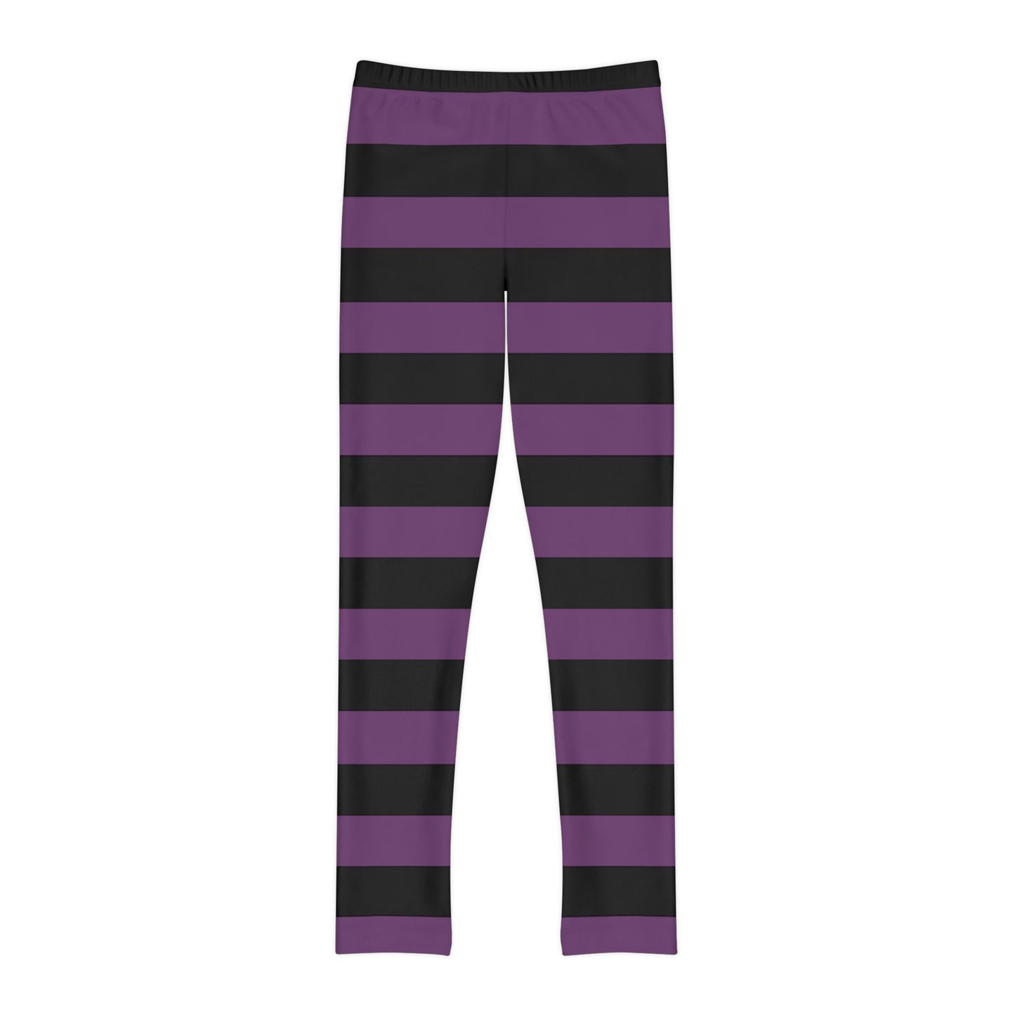 Girls Youth Full-Length Leggings (AOP)/Witch Stripes/Purple