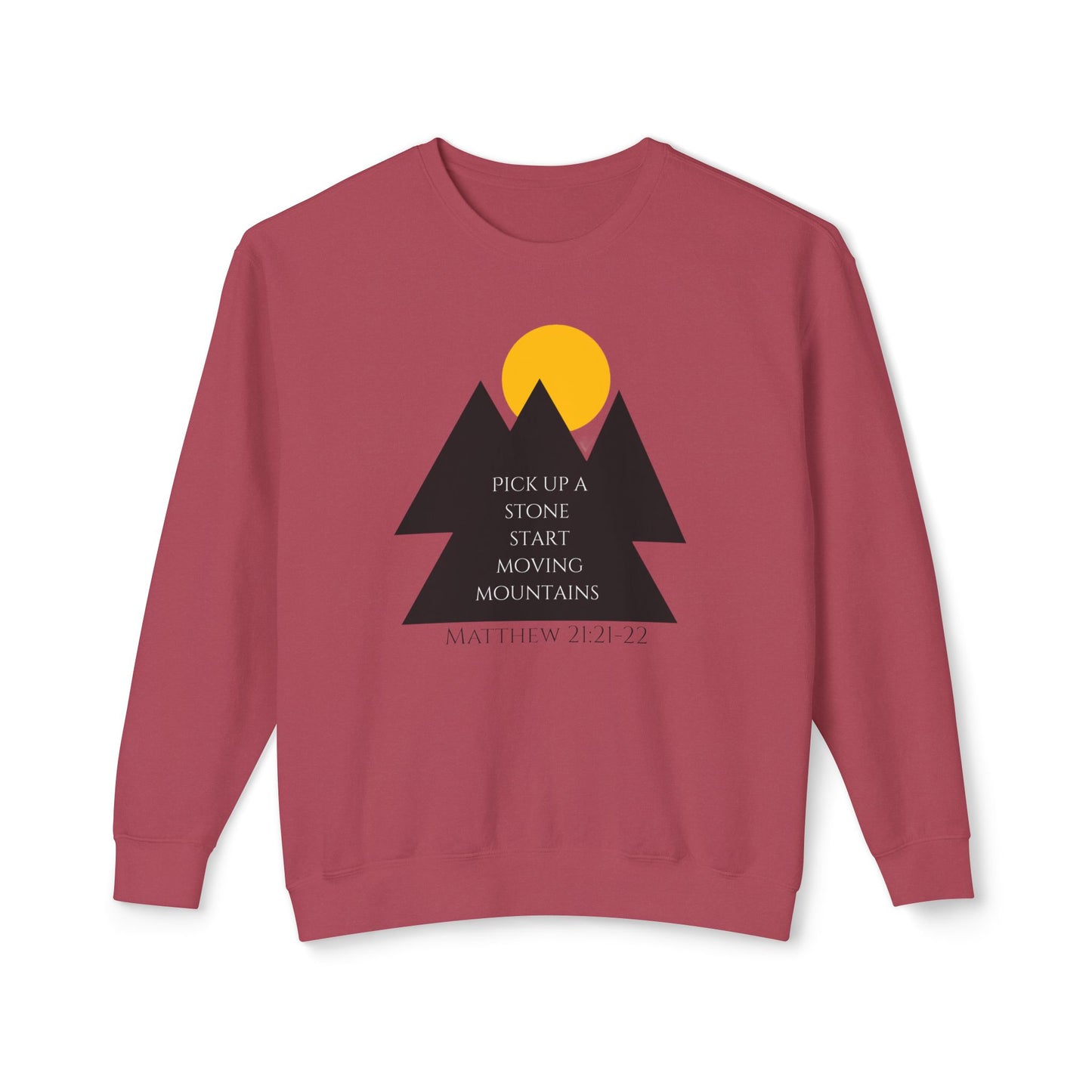 Unisex Lightweight Crewneck Sweatshirt/ Matthew 21:21-22/Mountains