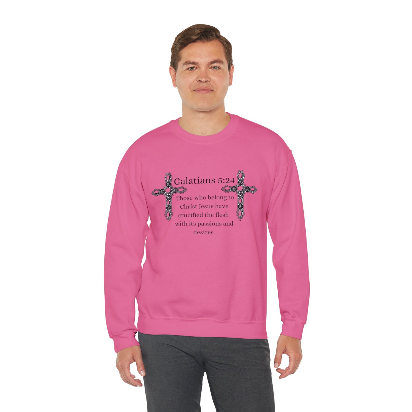 Unisex Heavy Blend™ Crewneck Sweatshirt/Galatians 5:24