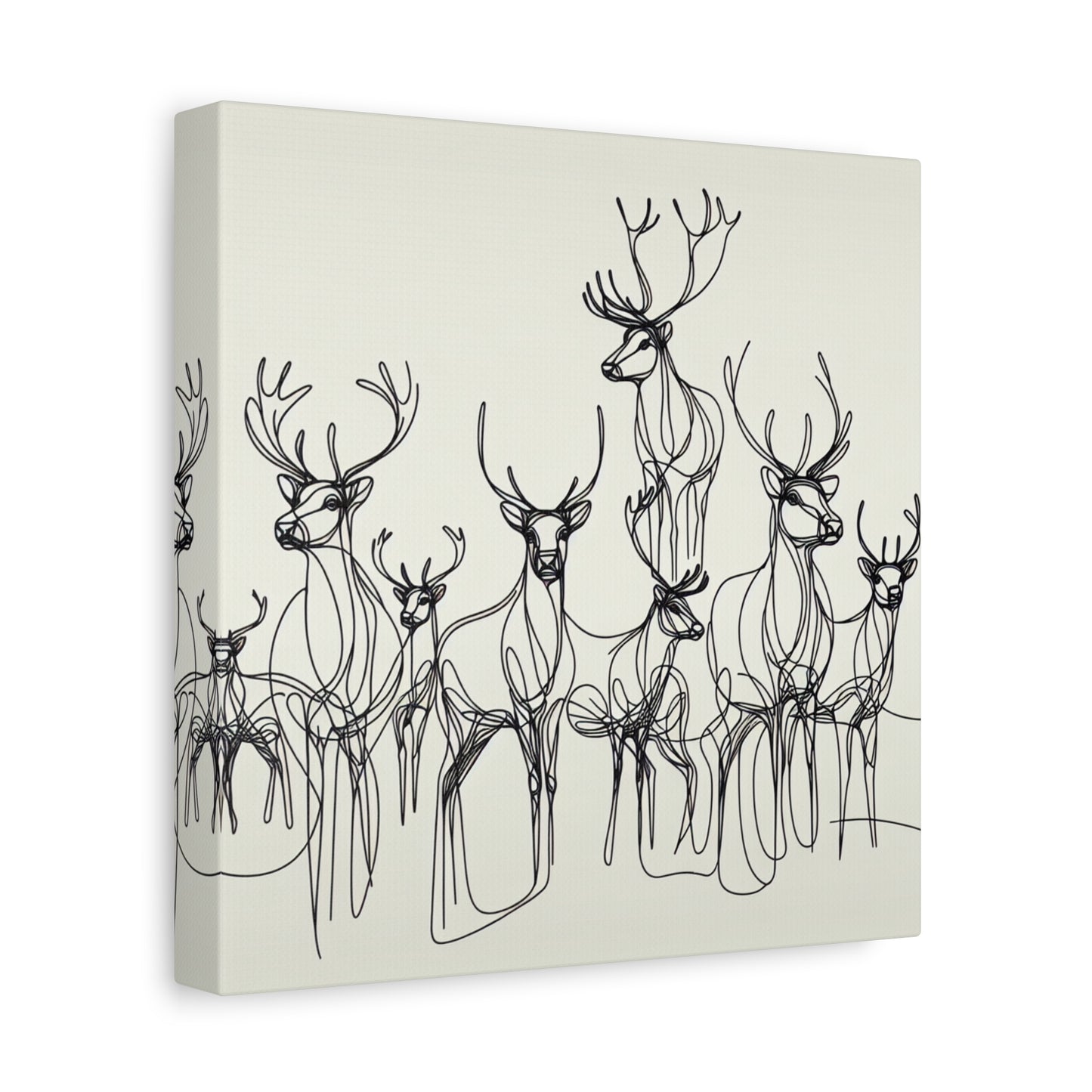 Matte Canvas, Stretched, 1.25"/Reindeer/Line art