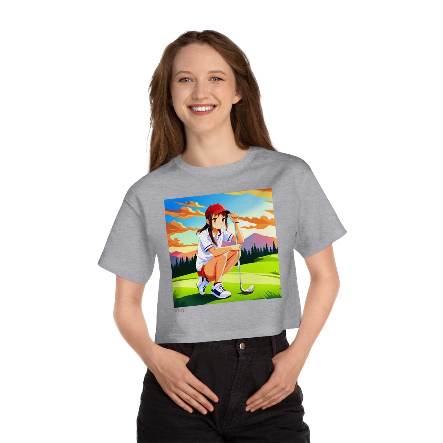 Champion Women's Cropped T-Shirt/Anime/Brunette/Golf