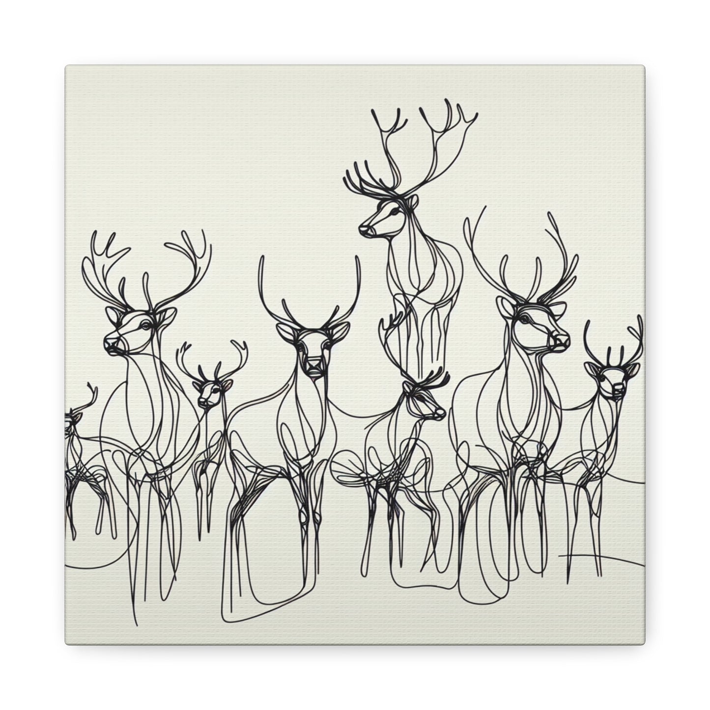 Matte Canvas, Stretched, 1.25"/Reindeer/Line art