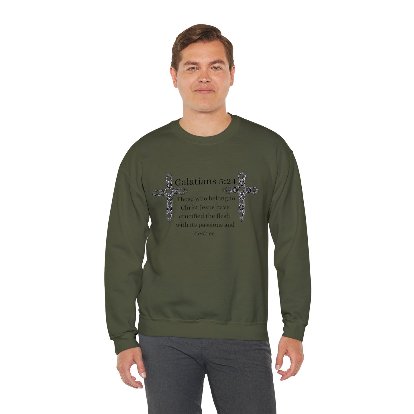 Unisex Heavy Blend™ Crewneck Sweatshirt/Galatians 5:24