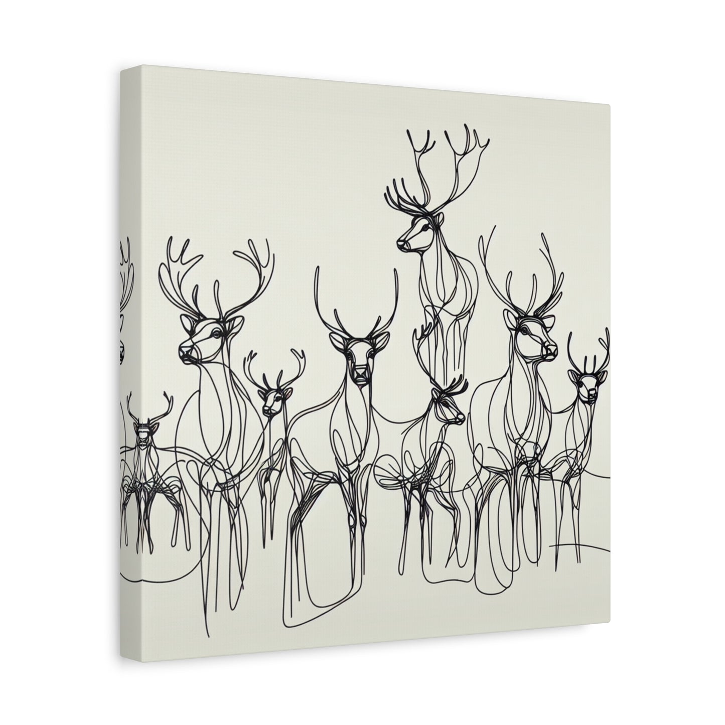 Matte Canvas, Stretched, 1.25"/Reindeer/Line art