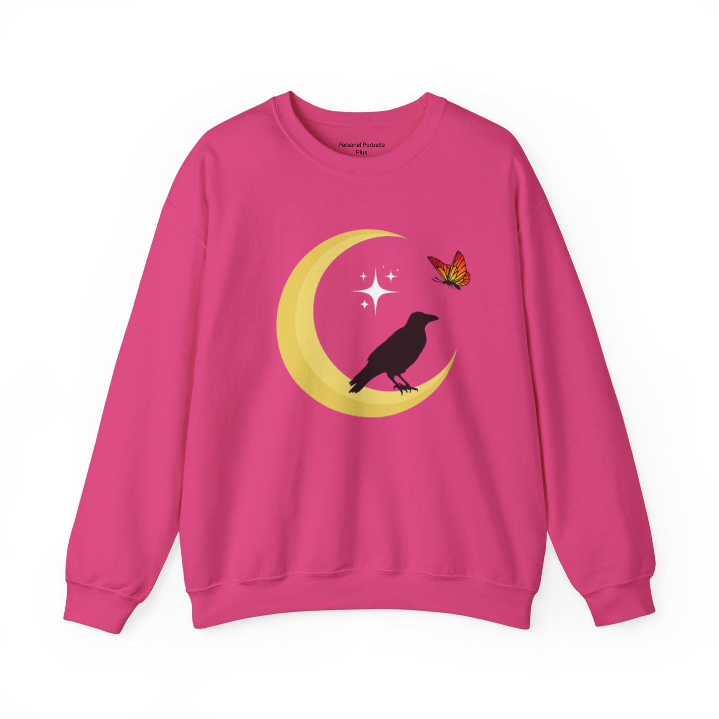 Woman's Heavy Blend™ Crewneck Sweatshirt/ Crow on the moon/White star/Fall