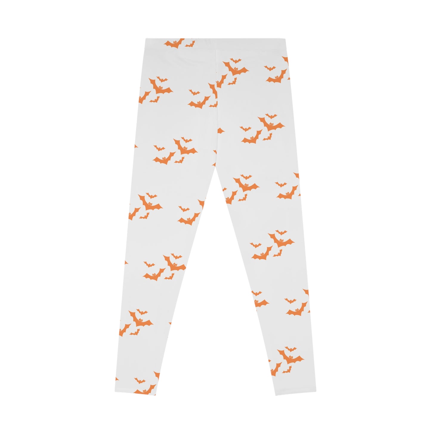 Woman's Stretchy Leggings (AOP)/Bats/Orange/Halloween