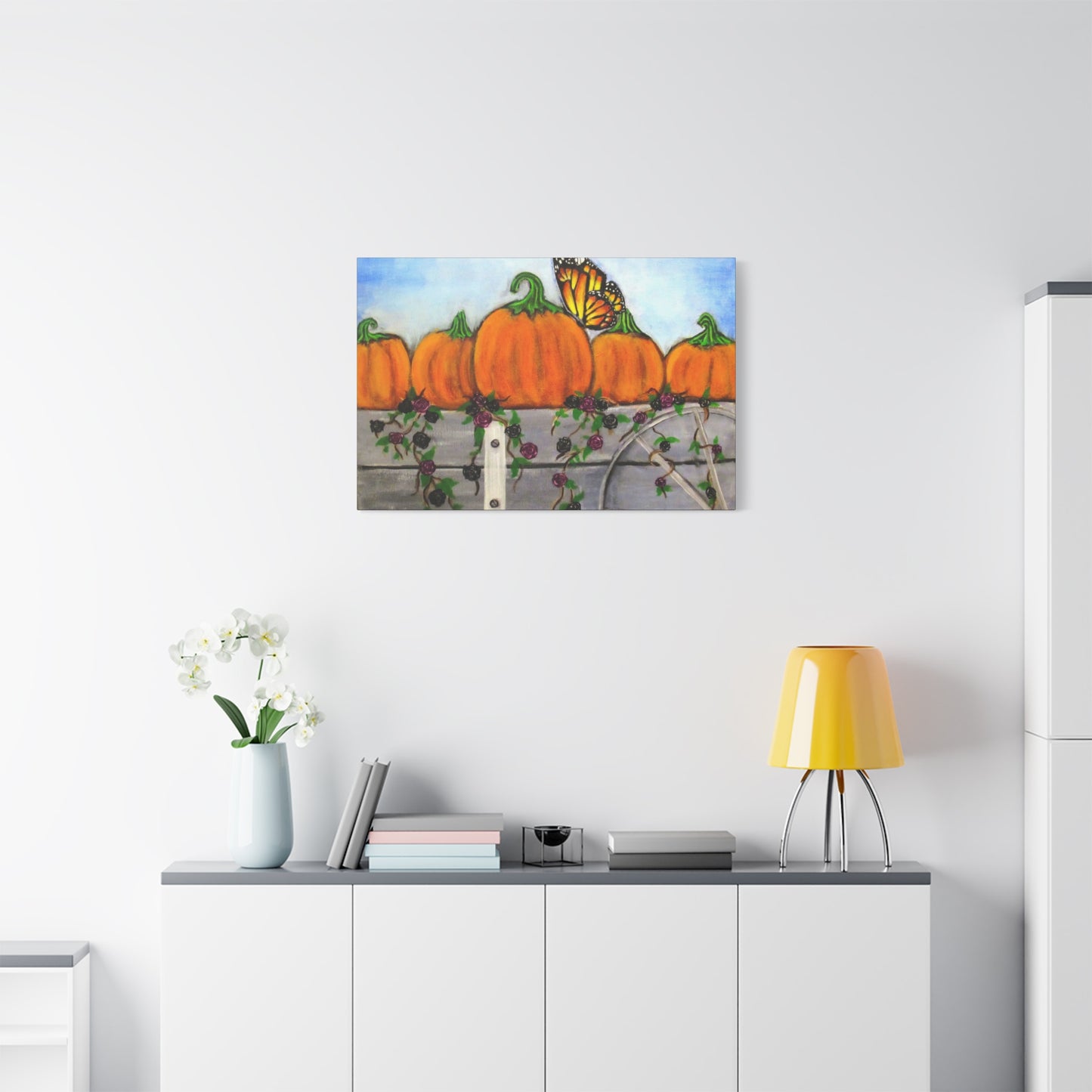 Matte Canvas, Stretched, 1.25"/Fall/Pumpkins in a Wagon