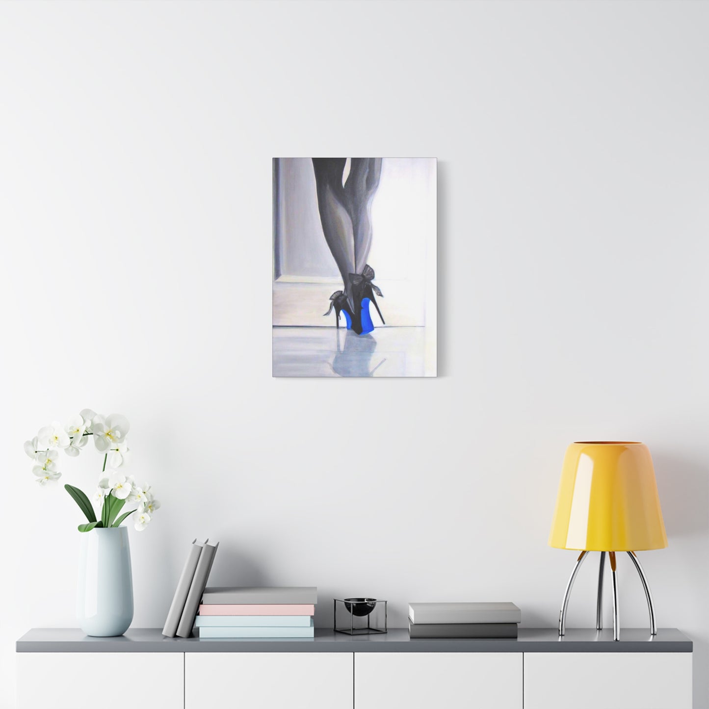 Matte Canvas, Stretched, 1.25"/ Acrylic Painting Print/Blue Bottoms