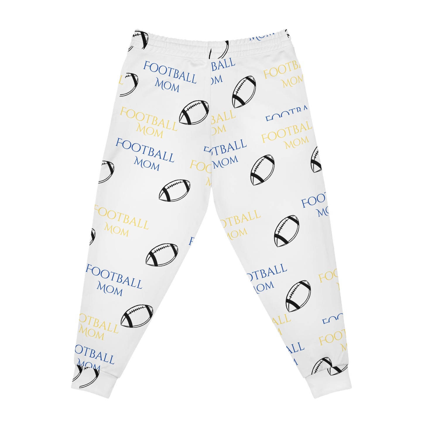 Athletic Joggers (AOP)/Football Mom/blue/yellow