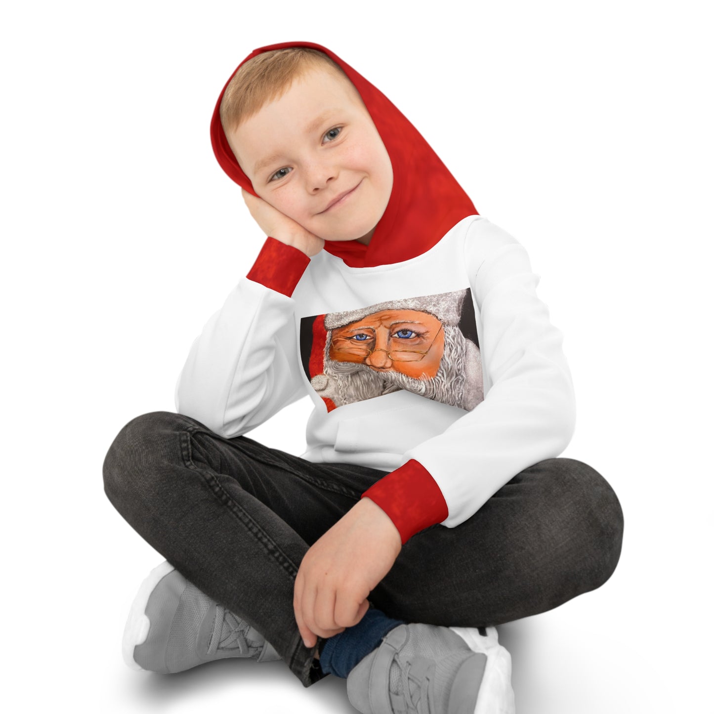 Children's Hoodie (AOP)/Santa/White