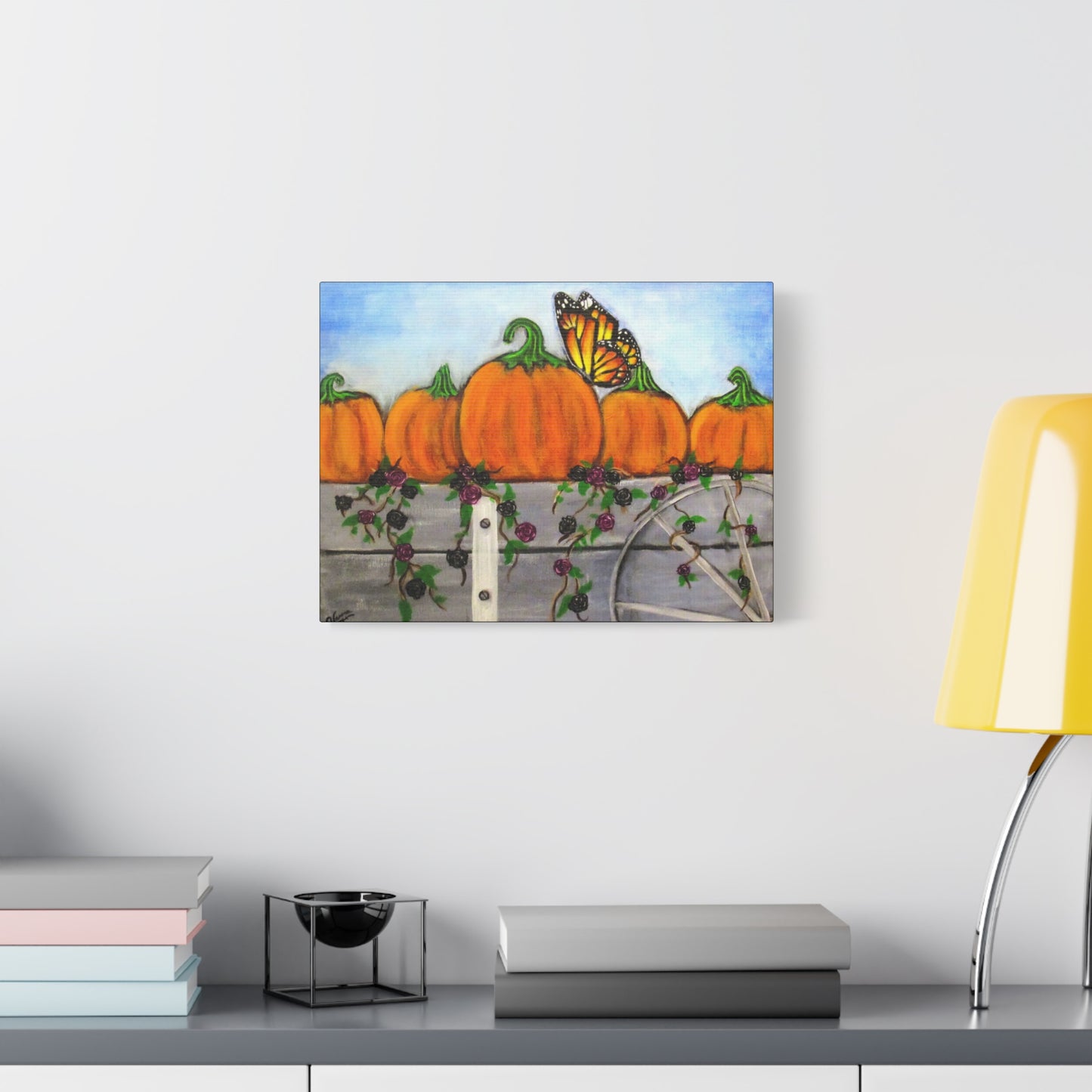 Matte Canvas, Stretched, 1.25"/Fall/Pumpkins in a Wagon