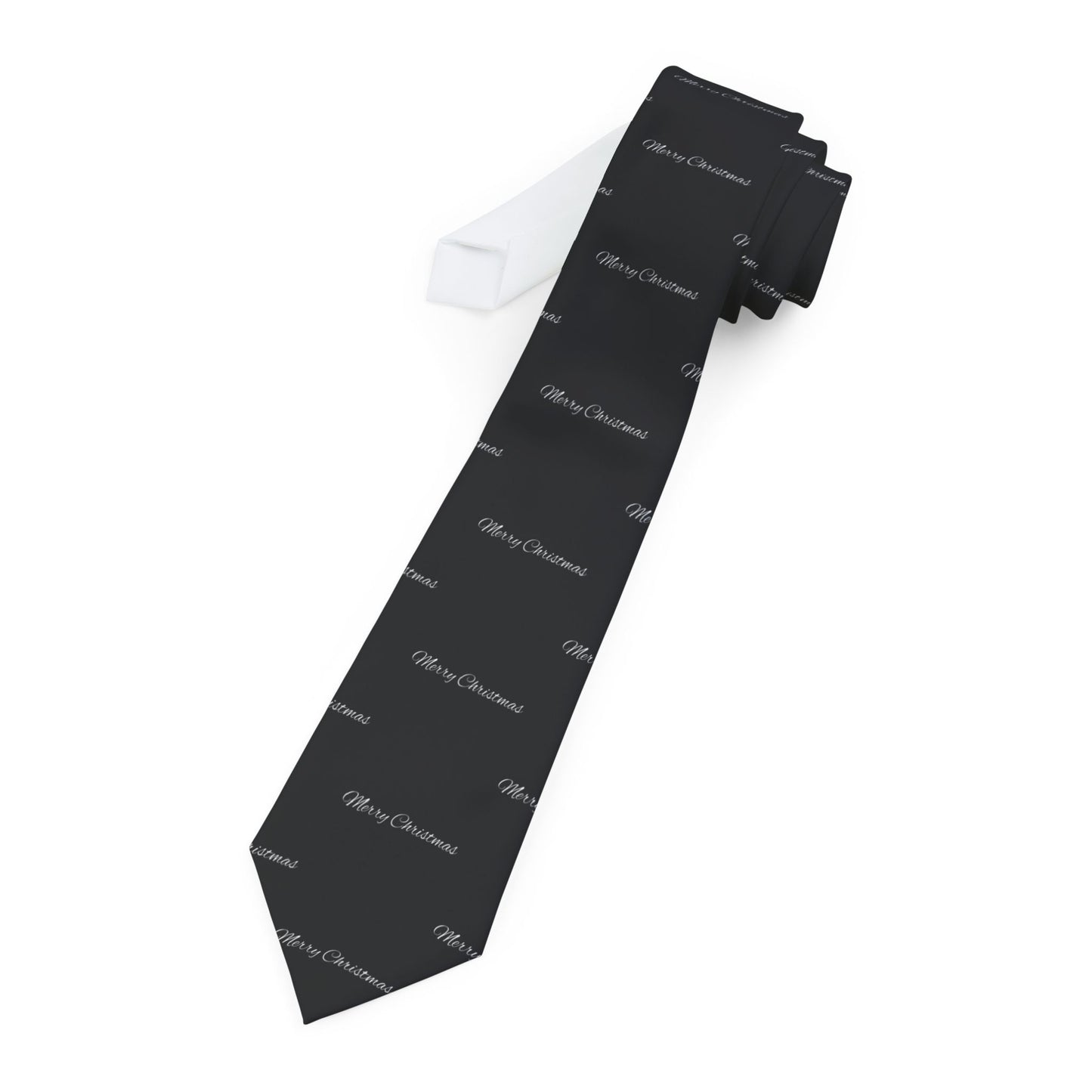 Men's Necktie/ Merry Christmas Black/White