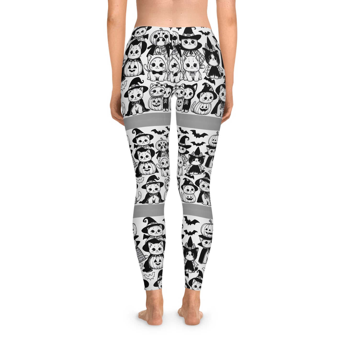 Woman's Stretchy Leggings (AOP)Kitten Halloween