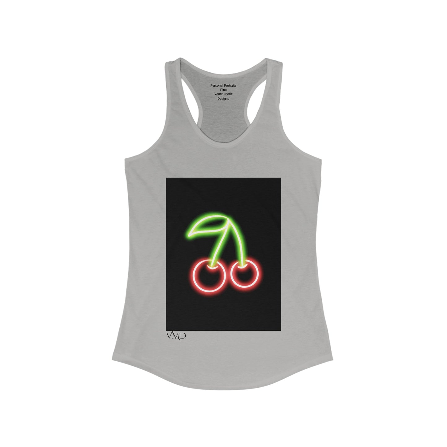 Women's Ideal Racerback Tank/Neon Cherries