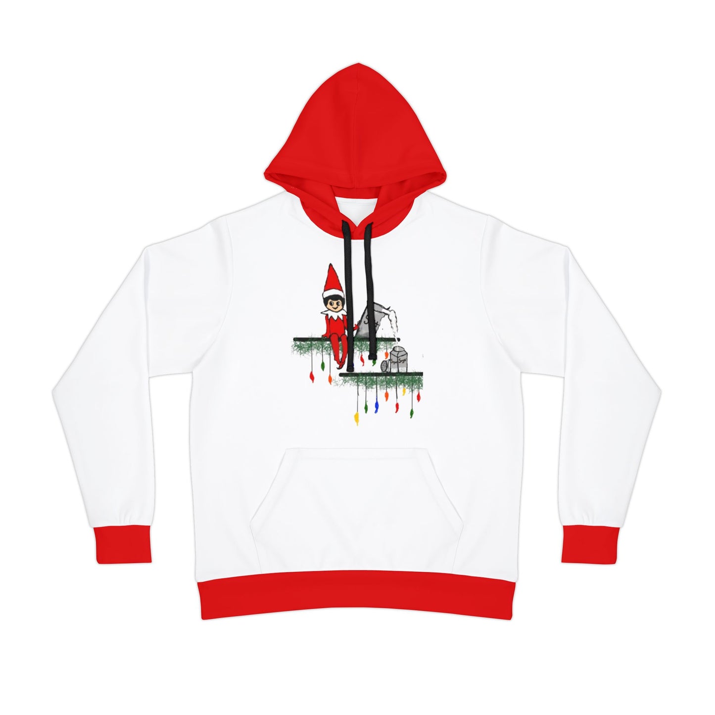 Unisex/Athletic Hoodie (AOP)/Holiday Funny/Caucasian Elf on the Shelf/Salt in the Sugar