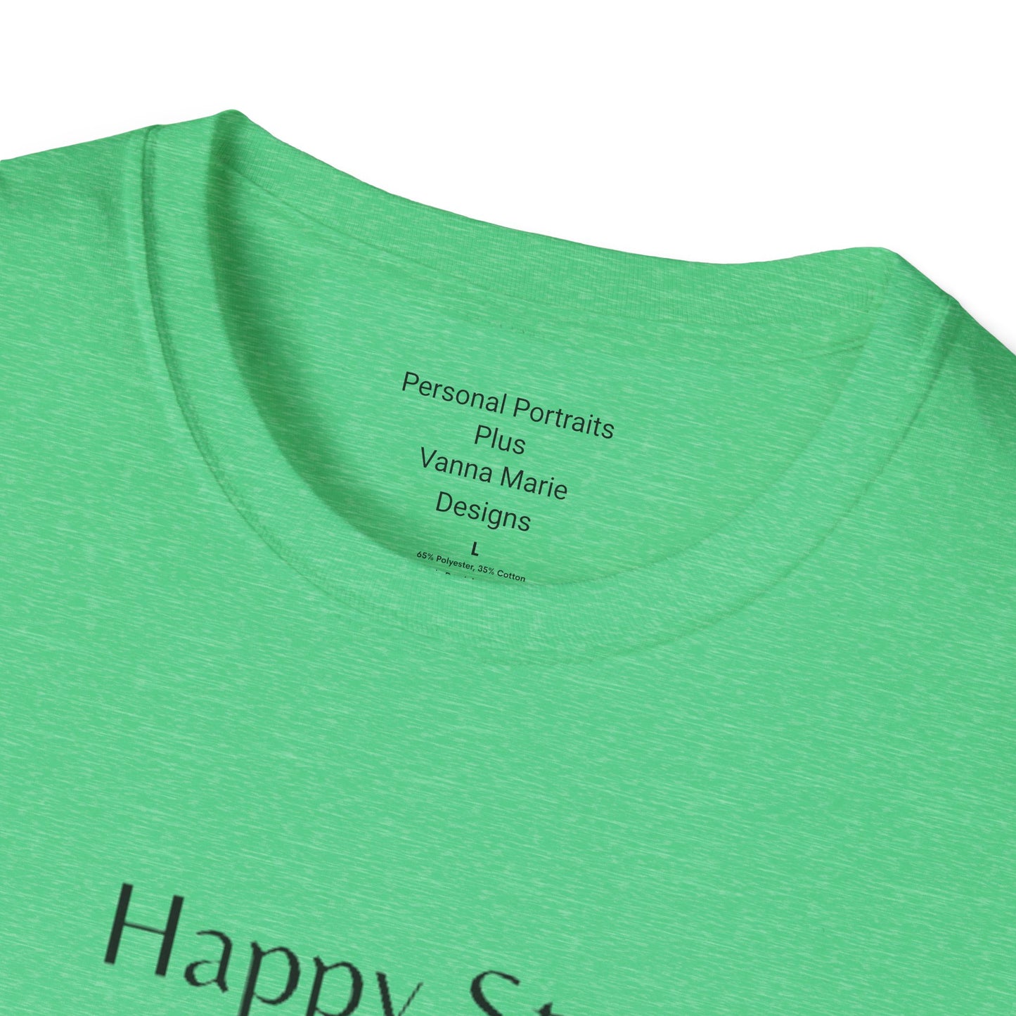 Unisex Softstyle T-Shirt/Happy St. Patrick's Day/ Woman/ Brunette/ Green Glasses/Golden Beer