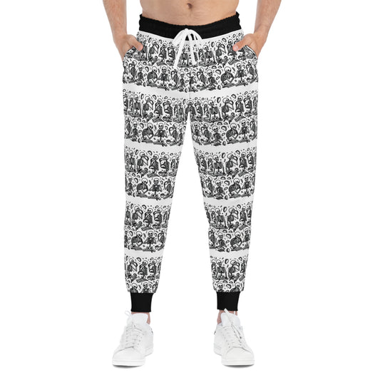 Unisex Athletic Joggers (AOP)/ Skeletons Eating Tacos/Halloween