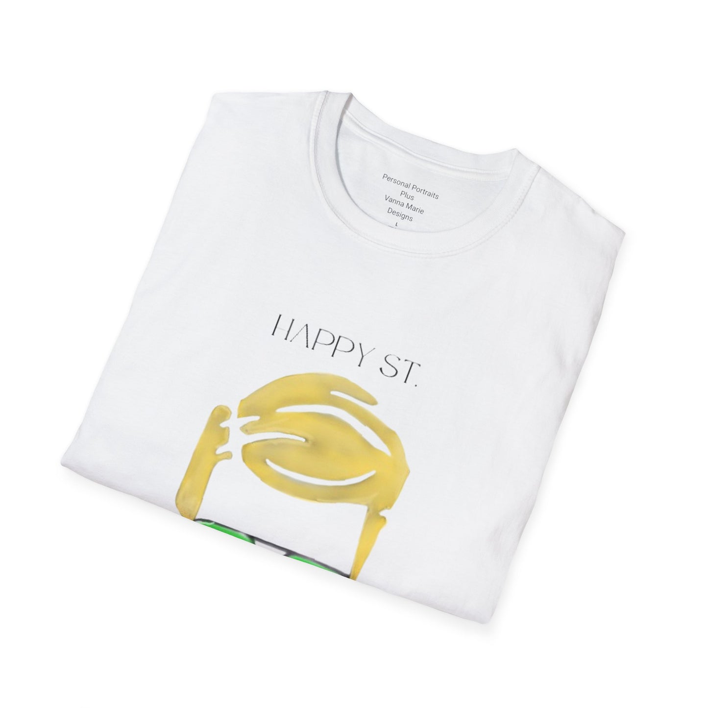 Unisex Softstyle T-Shirt/ Man/ Blonde/ Green Glasses/Wine Glass