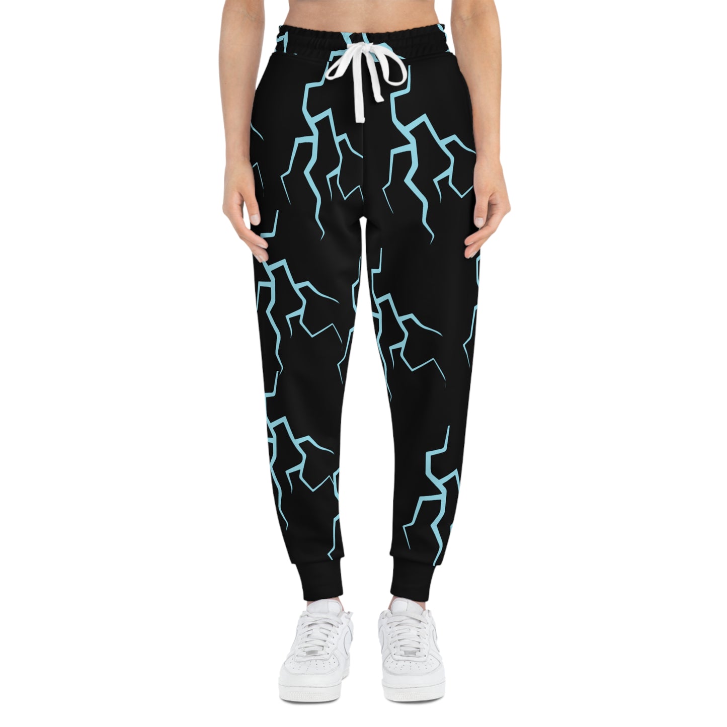 Unisex Athletic Joggers (AOP)/Black/Lighting Bolts