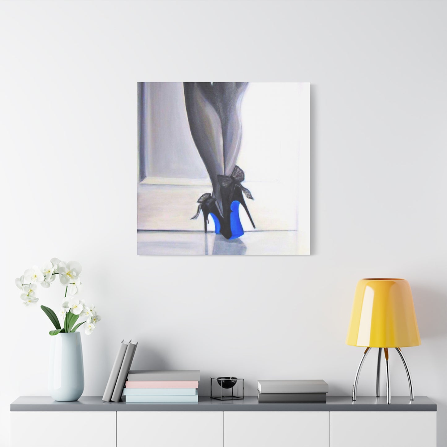 Matte Canvas, Stretched, 1.25"/ Acrylic Painting Print/Blue Bottoms