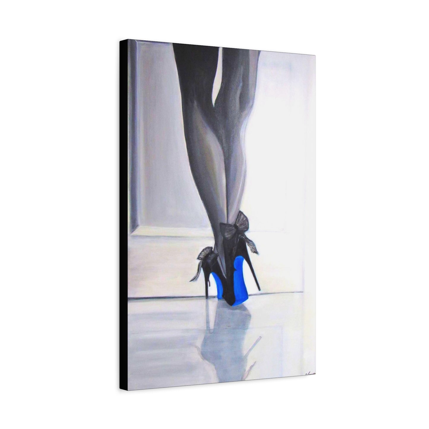 Matte Canvas, Stretched, 1.25"/ Acrylic Painting Print/Blue Bottoms