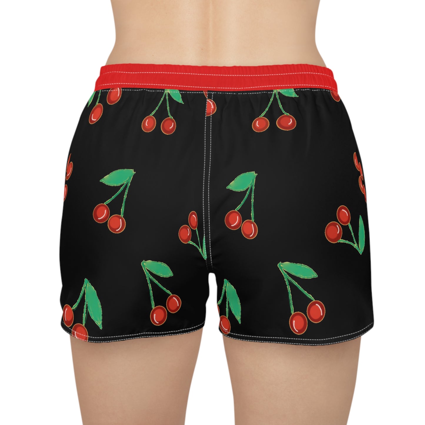 Women's Casual Shorts (AOP)/Cherries/Red