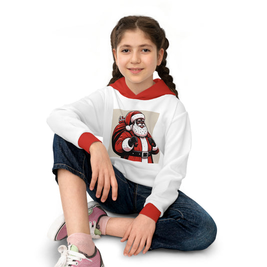 Children's Hoodie (AOP)/Santa/African American