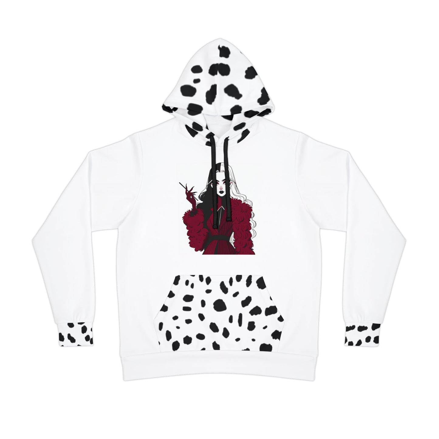 Women's Athletic Hoodie (AOP)/Cruella/Dalmation