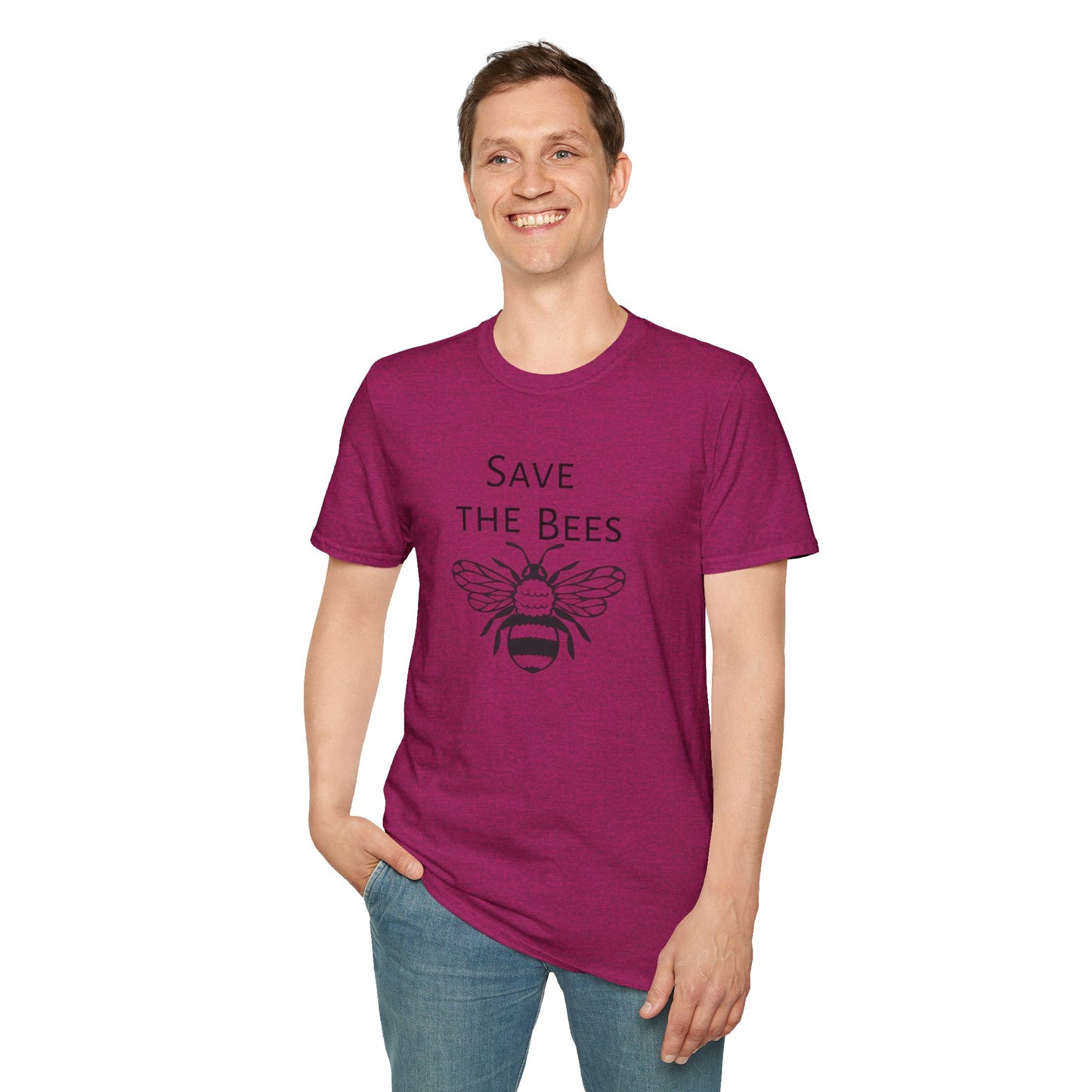 Unisex Softstyle T-Shirt/Save the Bees/With every Save the bees t- shirt purchased 10% of sales goes to bee organization's