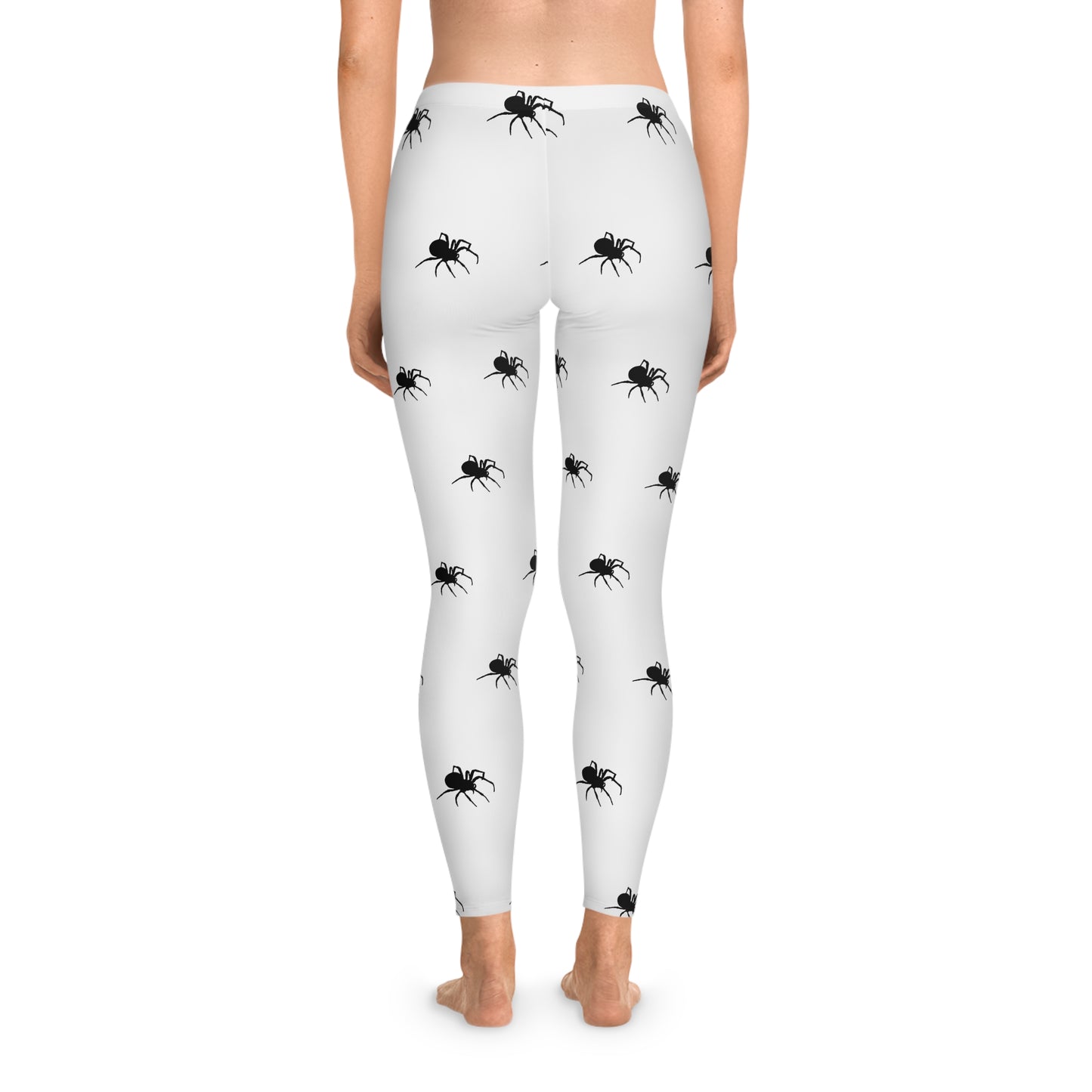 Woman's Stretchy Leggings (AOP)/Black Spider/Halloween