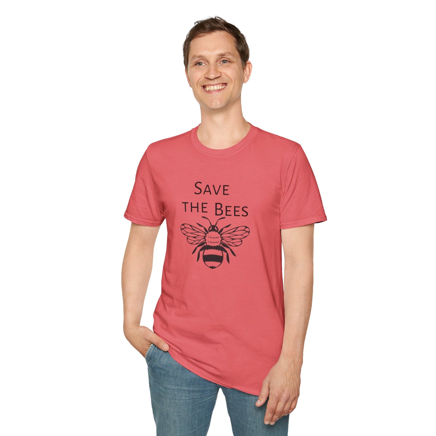 Unisex Softstyle T-Shirt/Save the Bees/With every Save the bees t- shirt purchased 10% of sales goes to bee organization's