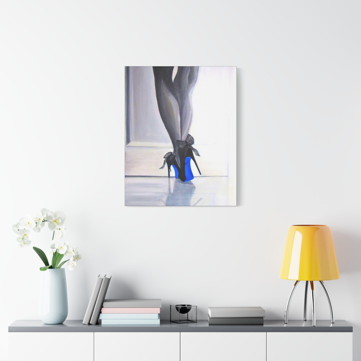 Matte Canvas, Stretched, 1.25"/ Acrylic Painting Print/Blue Bottoms