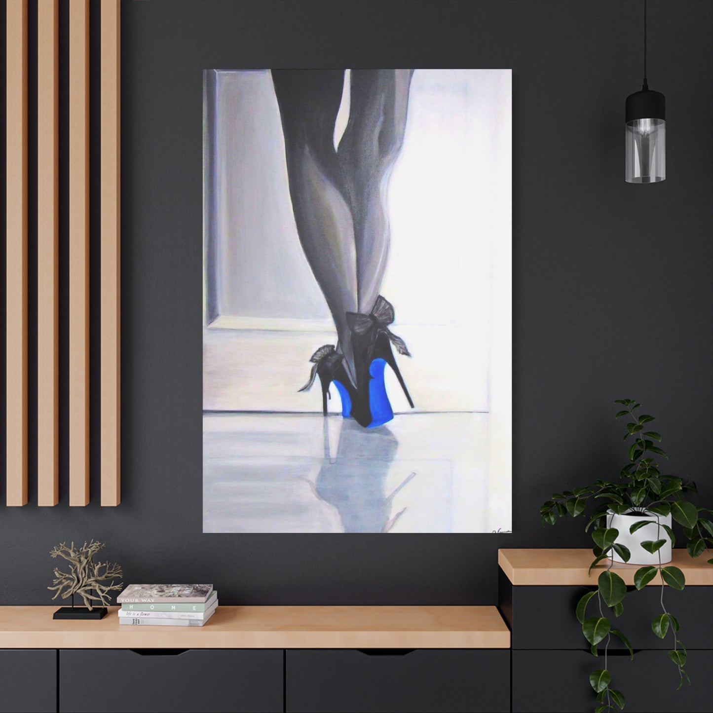 Matte Canvas, Stretched, 1.25"/ Acrylic Painting Print/Blue Bottoms