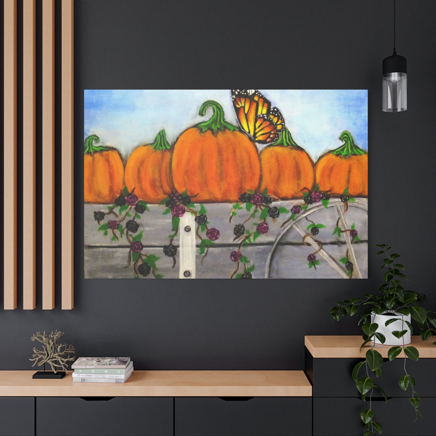 Matte Canvas, Stretched, 1.25"/Fall/Pumpkins in a Wagon