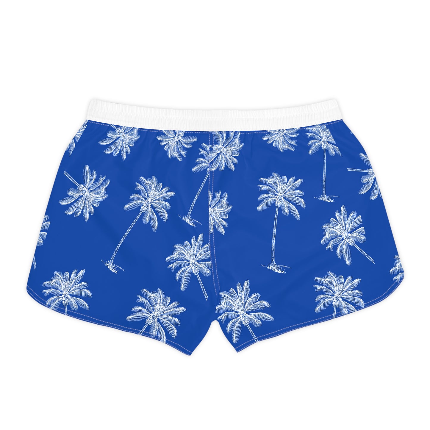 Women's Casual Shorts (AOP)/Palm Trees/Blue/White