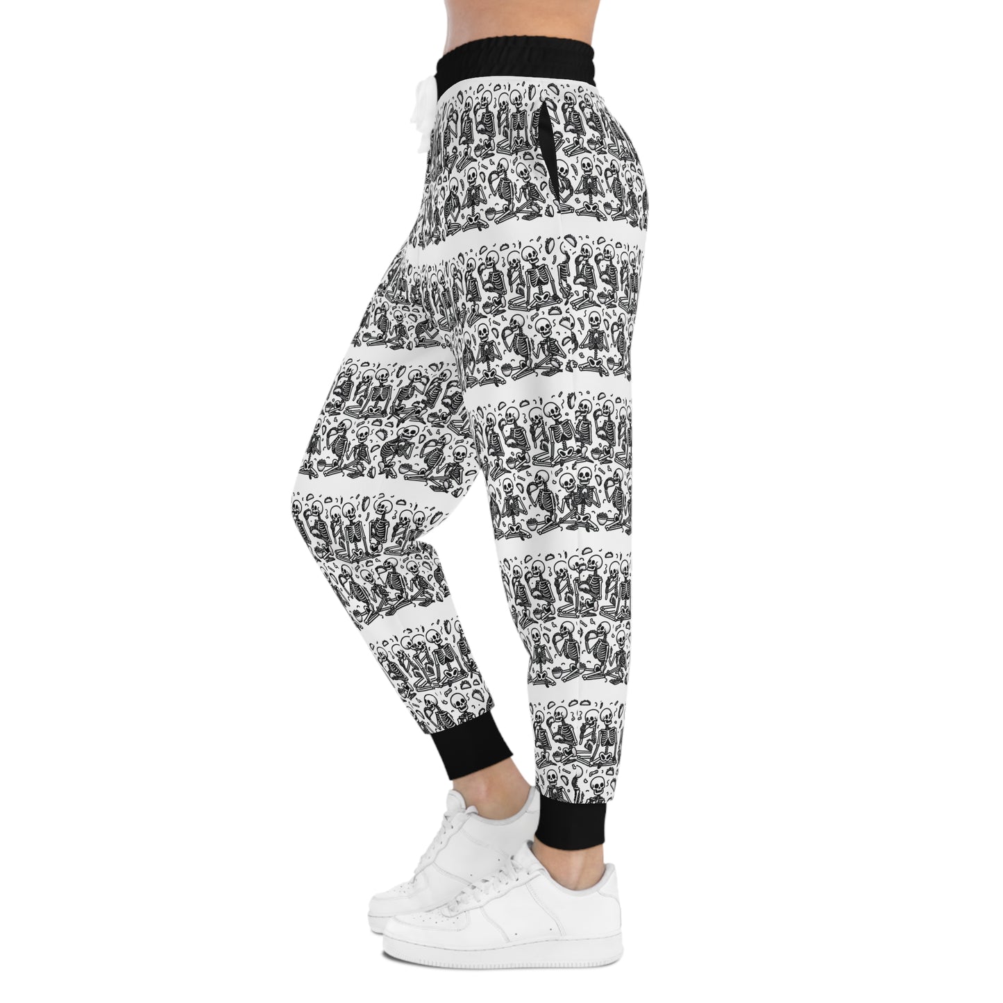 Unisex Athletic Joggers (AOP)/ Skeletons Eating Tacos/Halloween