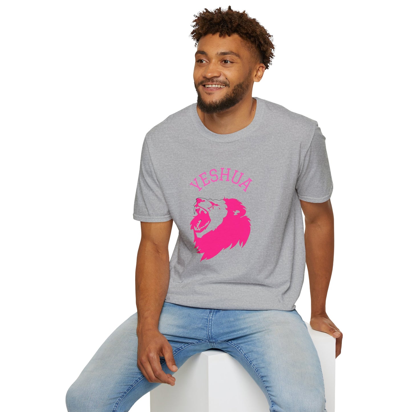 Unisex Softstyle T-Shirt/Yeshua/Pink/Lion