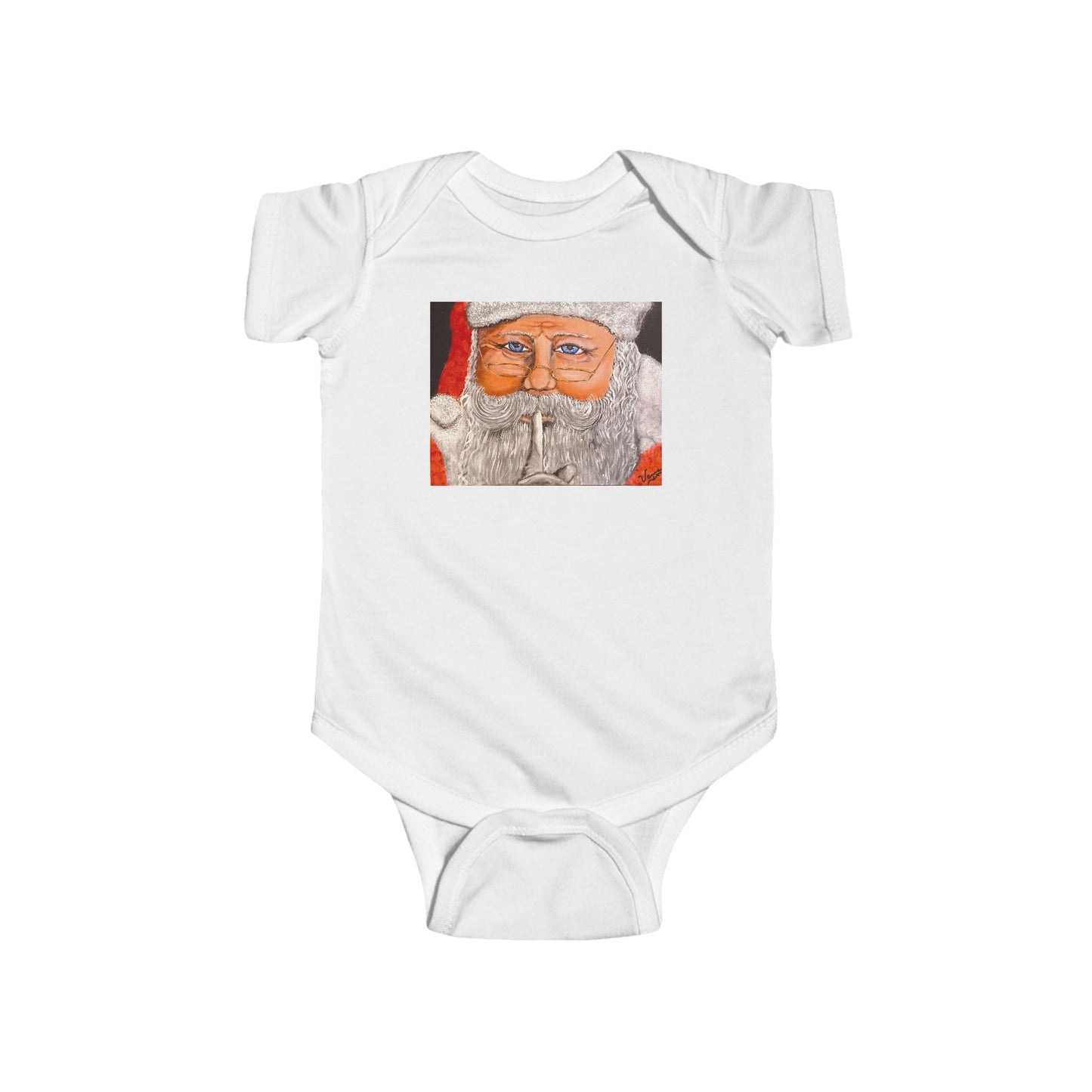 Infant Fine Jersey Bodysuit /Caucasian Santa Claus/Holiday