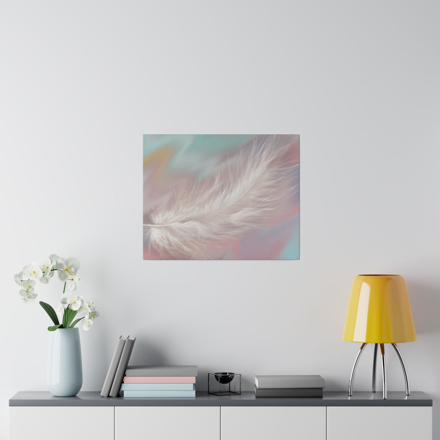 Digital Portrait Print, 0.75"/Feather/Pastel BG