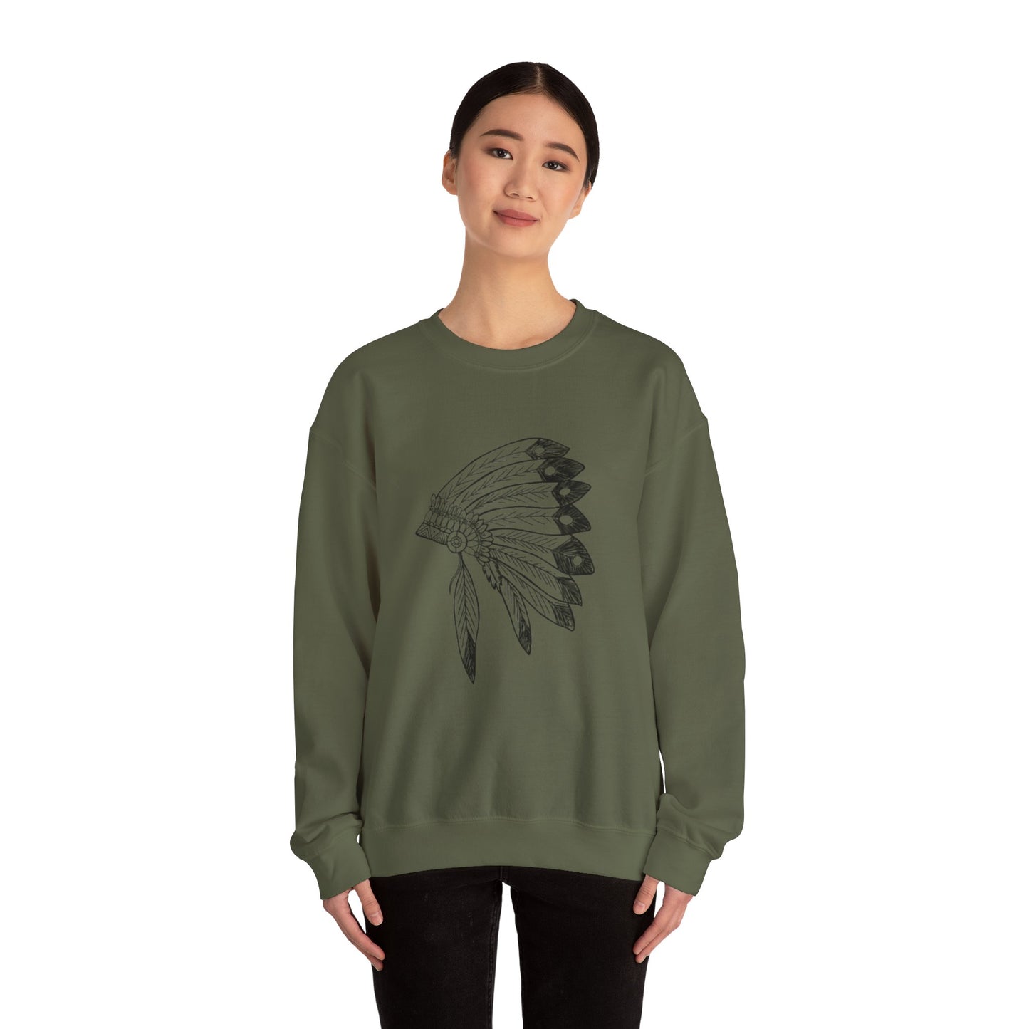 Unisex Heavy Blend™ Crewneck Sweatshirt/Chief Head Dress