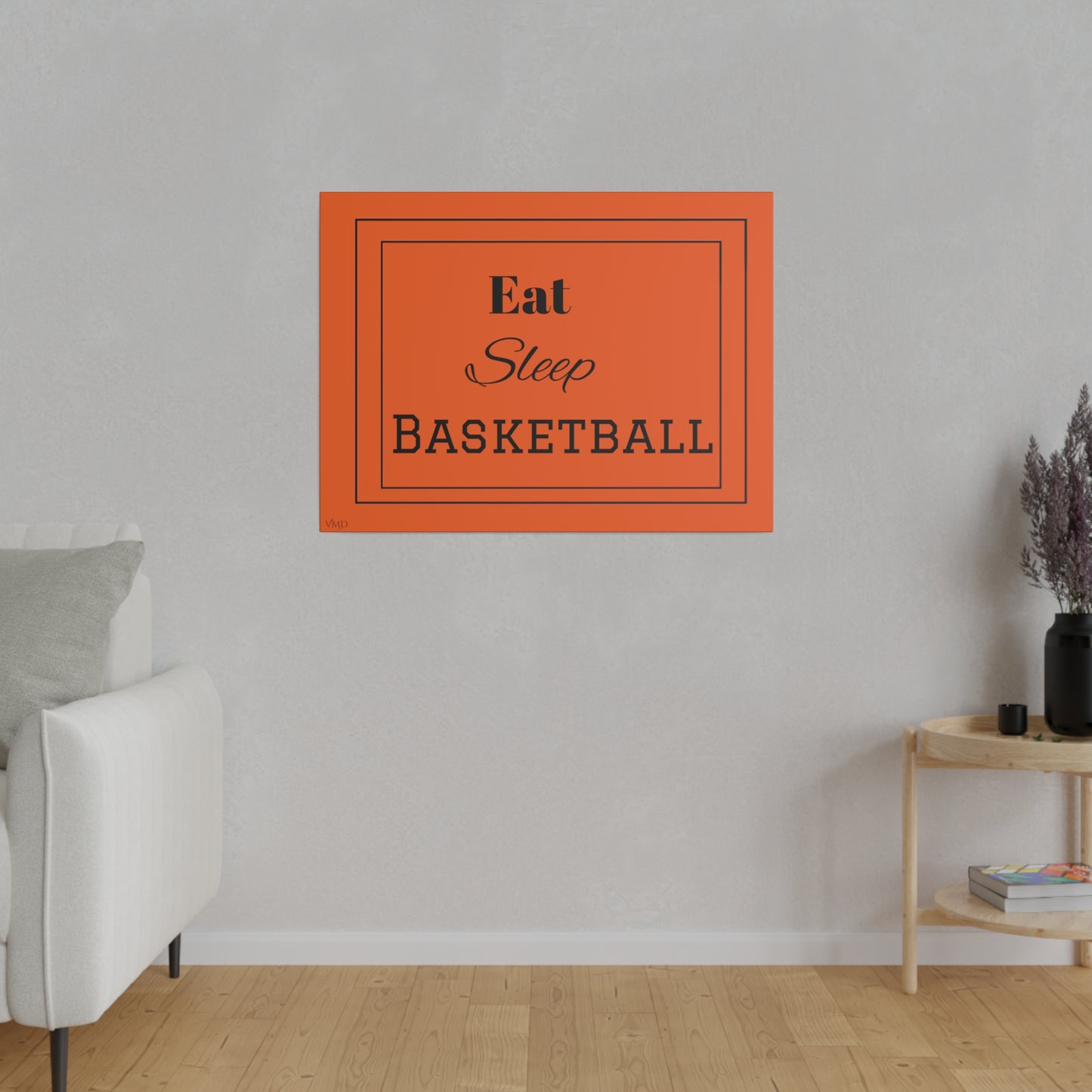 Digital Portrait Print/Canvas, Stretched, 0.75"/Eat Sleep Basketball/OR/BG