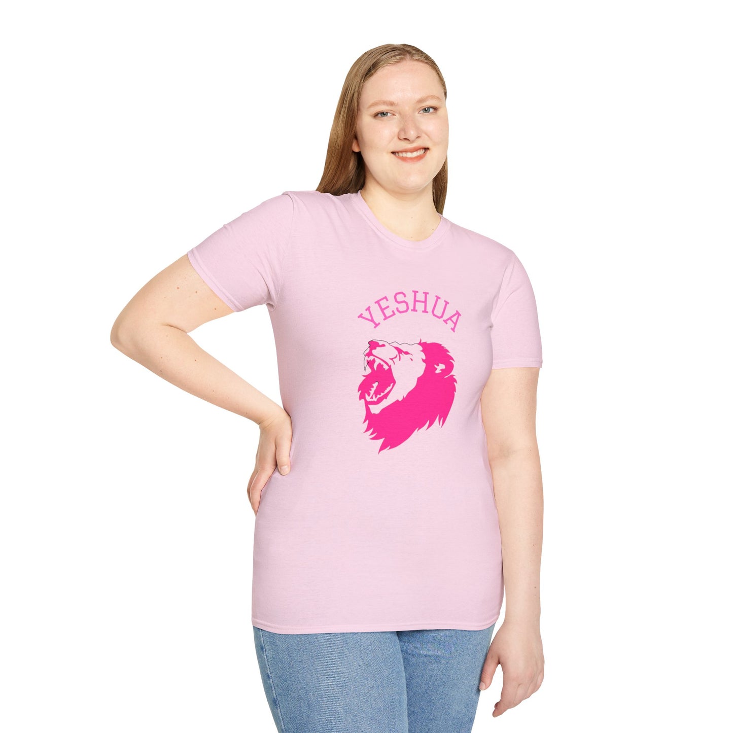 Unisex Softstyle T-Shirt/Yeshua/Pink/Lion