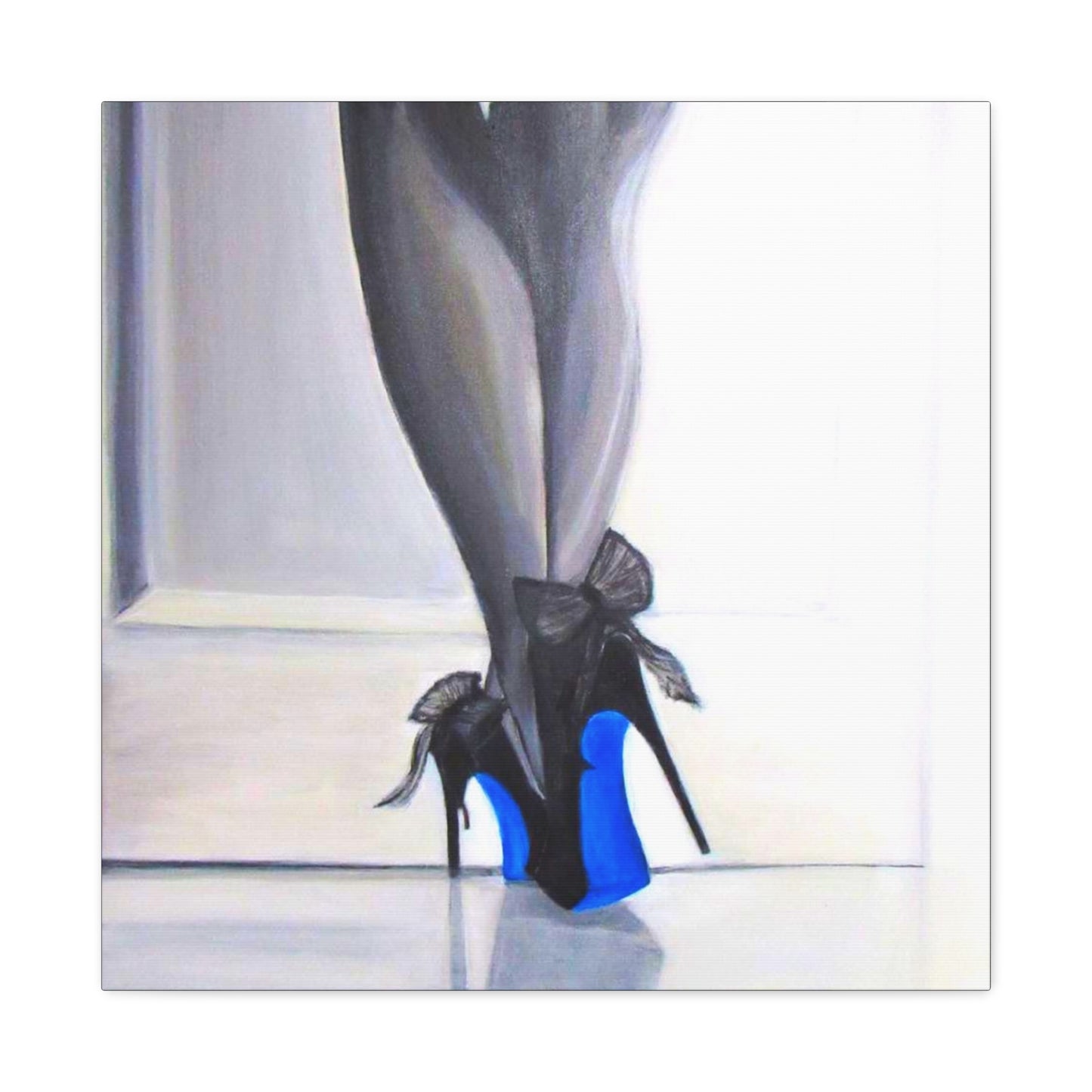 Matte Canvas, Stretched, 1.25"/ Acrylic Painting Print/Blue Bottoms