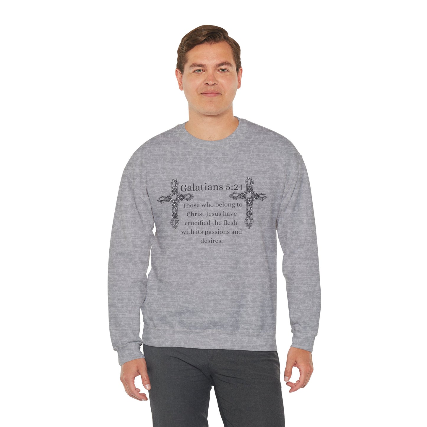 Unisex Heavy Blend™ Crewneck Sweatshirt/Galatians 5:24