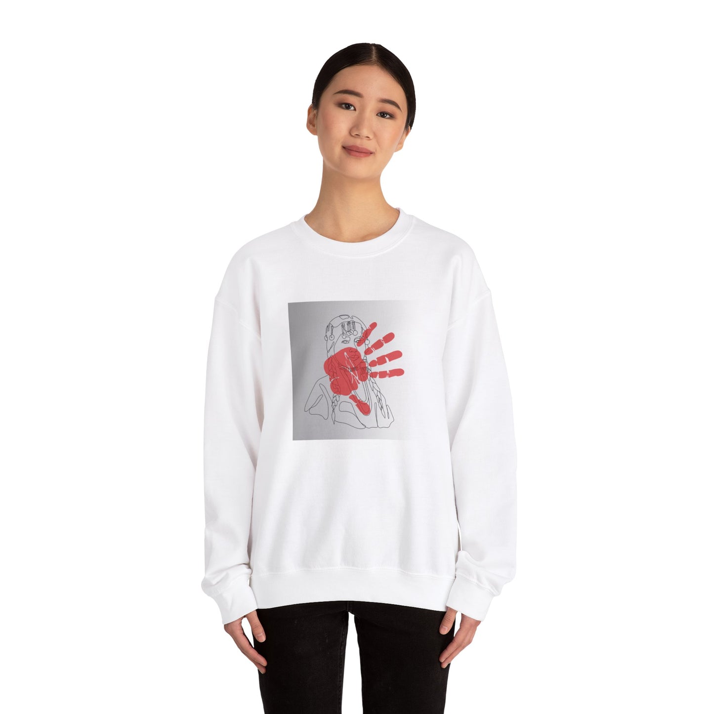 Unisex Heavy Blend™ Crewneck Sweatshirt/Native American/Hand Print/ Spreading Awareness for Indigenous Women